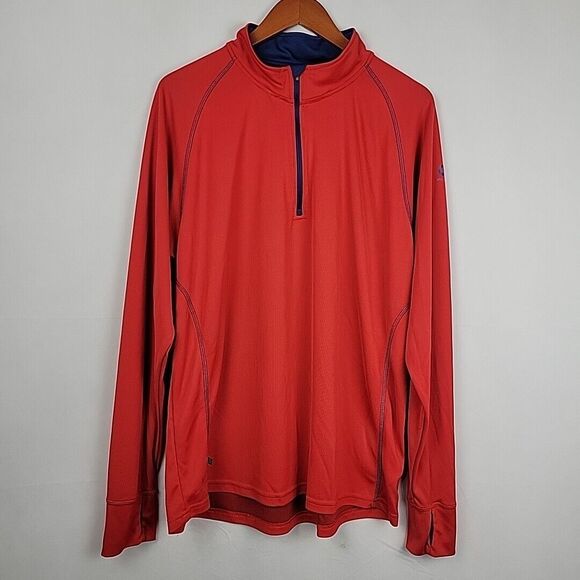 Greenlayer Sports Base Layer Mens 2XL Red Bamboo Blend 1/4 Zip Performance Shirt - Picture 1 of 12